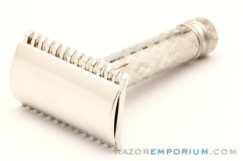 1921 Gillette Silver New Improved Style Travel (DE) Safety Razor Set w/ Blade Bank & Case | Made in England