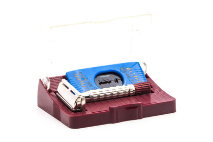 1957 B2 Gillette Heavy Red Tip TTO  Super Speed Safety Razor | Factory Nickel Revamp