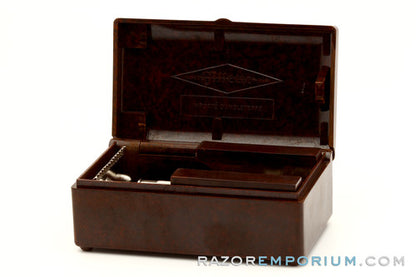 1920 Gillette Single Ring DE Safety Razor Old Type Set in Case w/ Blade Banks