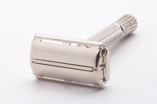 1958 D2 Gillette TV Special Flare Tip Super Speed Safety Razor | Factory Nickel Revamp