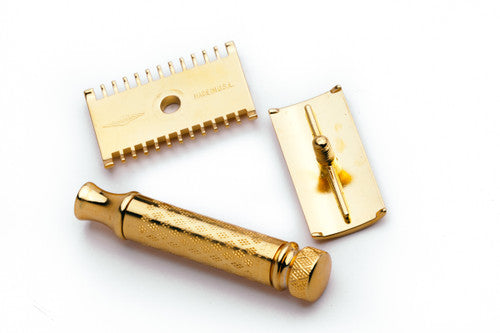 1920's Gillette Milady Decollete DE Safety Razor Set 24K Gold Revamp