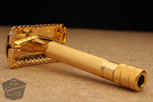 Gillette 1930's Sheraton Safety Razor TTO * 24K Gold REVAMPED
