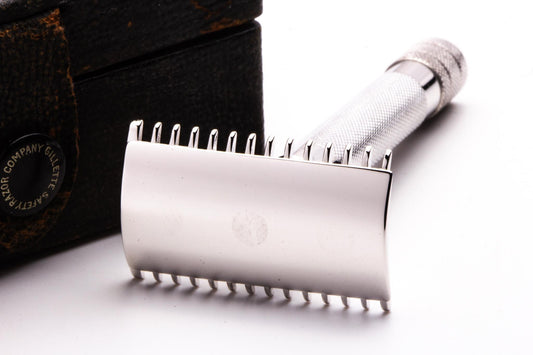 1919 Gillette Single Ring Double Edge Safety Razor Set | Rhodium Revamp