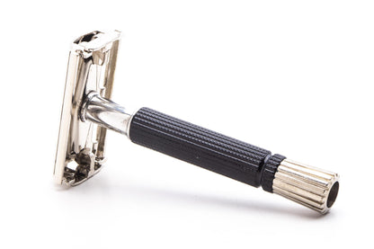 1967 M3 Gillette Black Handle TTO Super Speed Safety Razor | Factory Nickel Revamp