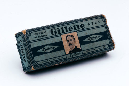 NOS - 100 Gillette Azul Blue - Made in Argentina - Double Edge Razor Blades