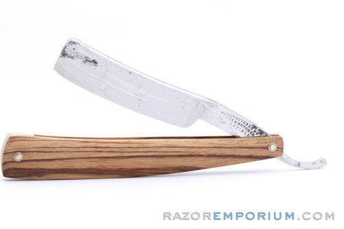 11/16" Wade & Butcher Straight Razor Zebra Wood Scales | Sheffield, England