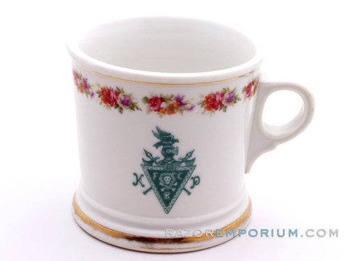 Pink Flowers White Shave Mug