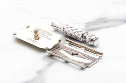 1968 N2 Gillette Ball End Tech Travel Spiral Handle Razor Set | Original Condition