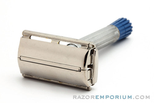 1957 Gillette Blue Tip Light Double Edge Super Speed Razor C1