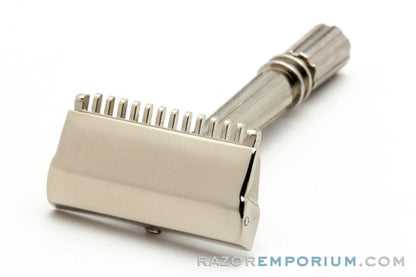 1930s Gem Micromatic T.T.O. Single Edge Safety Razor Factory Nickel Revamp