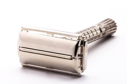 1954 Z2 Gillette Flare Tip Super Speed Safety Razor | Factory Nickel Revamp