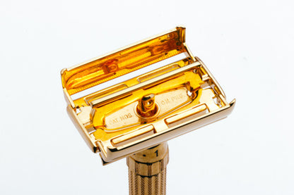 1960 Gillette $1.95 Fatboy Adjustable Double Edge Safety Razor | 24K Gold Revamp
