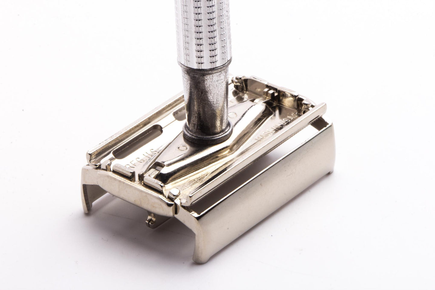 1960 F1 Gillette Light Blue Tip Double Edge Safety Razor | Factory Nickel Revamp