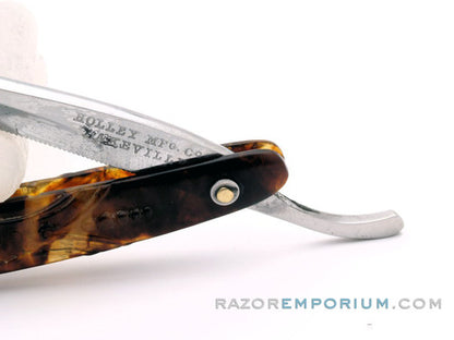 9/16"  Holley Mfg. Co Straight Razor w/ Original Scale | Lakeville, Conn.