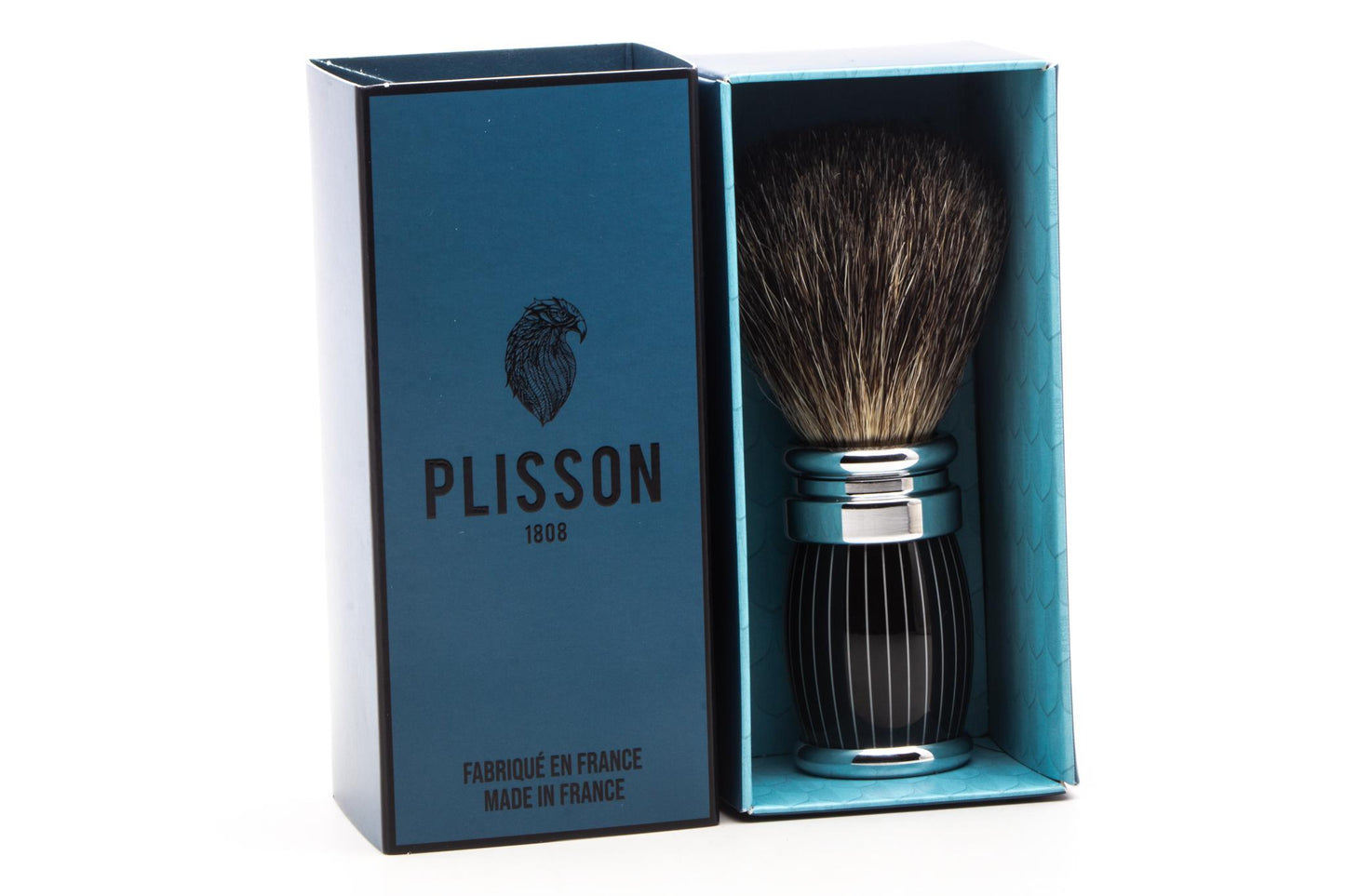Plisson 1808 | Retro Lacquered and Chrome Finished Russian Gray Badger Shaving Brush