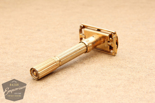 Gillette 1966 Gold Slim Aristocrat Adjustable Safety Razor L1 w/ Original Case