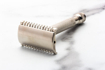 1930's Gillette Ball End Long Comb "NEW" Double Edge Safety Razor Set | Factory Nickel Revamp