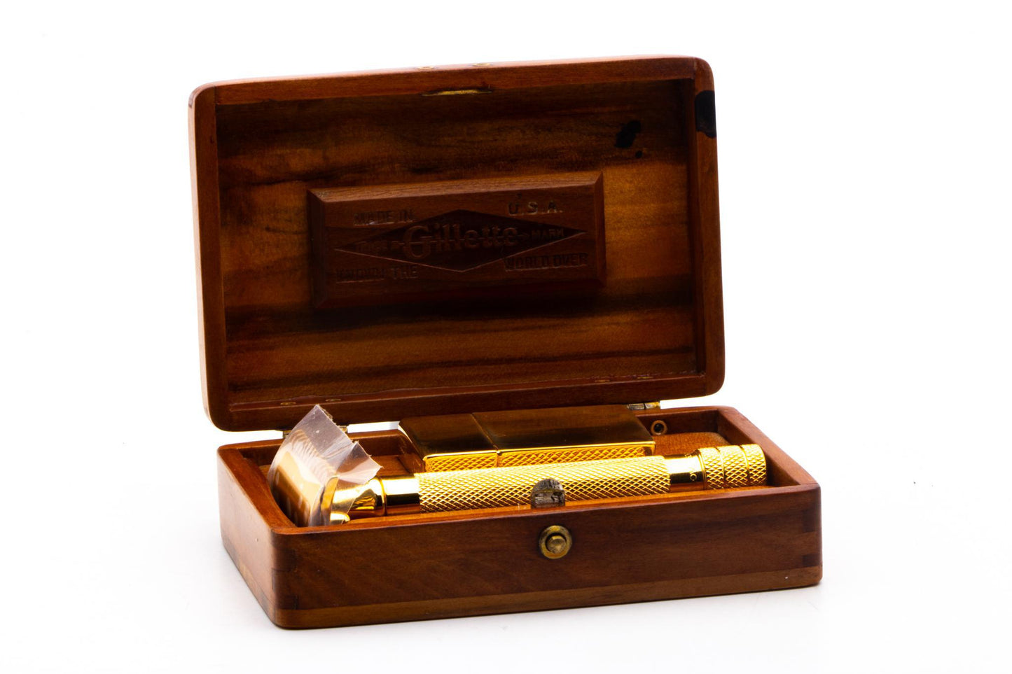 1920 Gillette Big Fellow Double Edge Safety Razor Set | 24K Gold Revamp