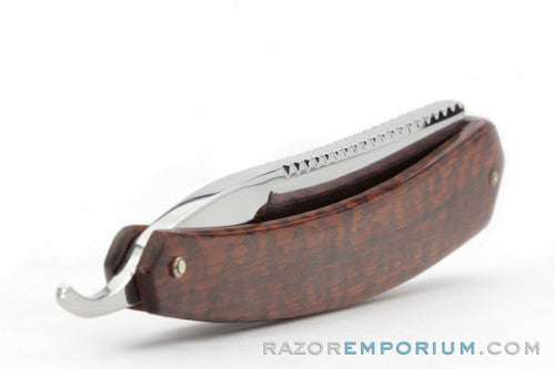 13/16" Thiers-Issard Full Hollow Ground Straight Snakewood Razor