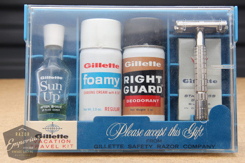 Gillette 1979 Flair Tip Super Speed Safety Razor Vacation & Travel Kit