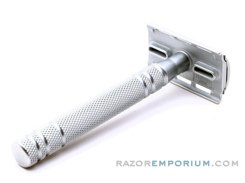 Feather All Stainless Steel Double Edge Safety Razor & Stand | Pre-Owned