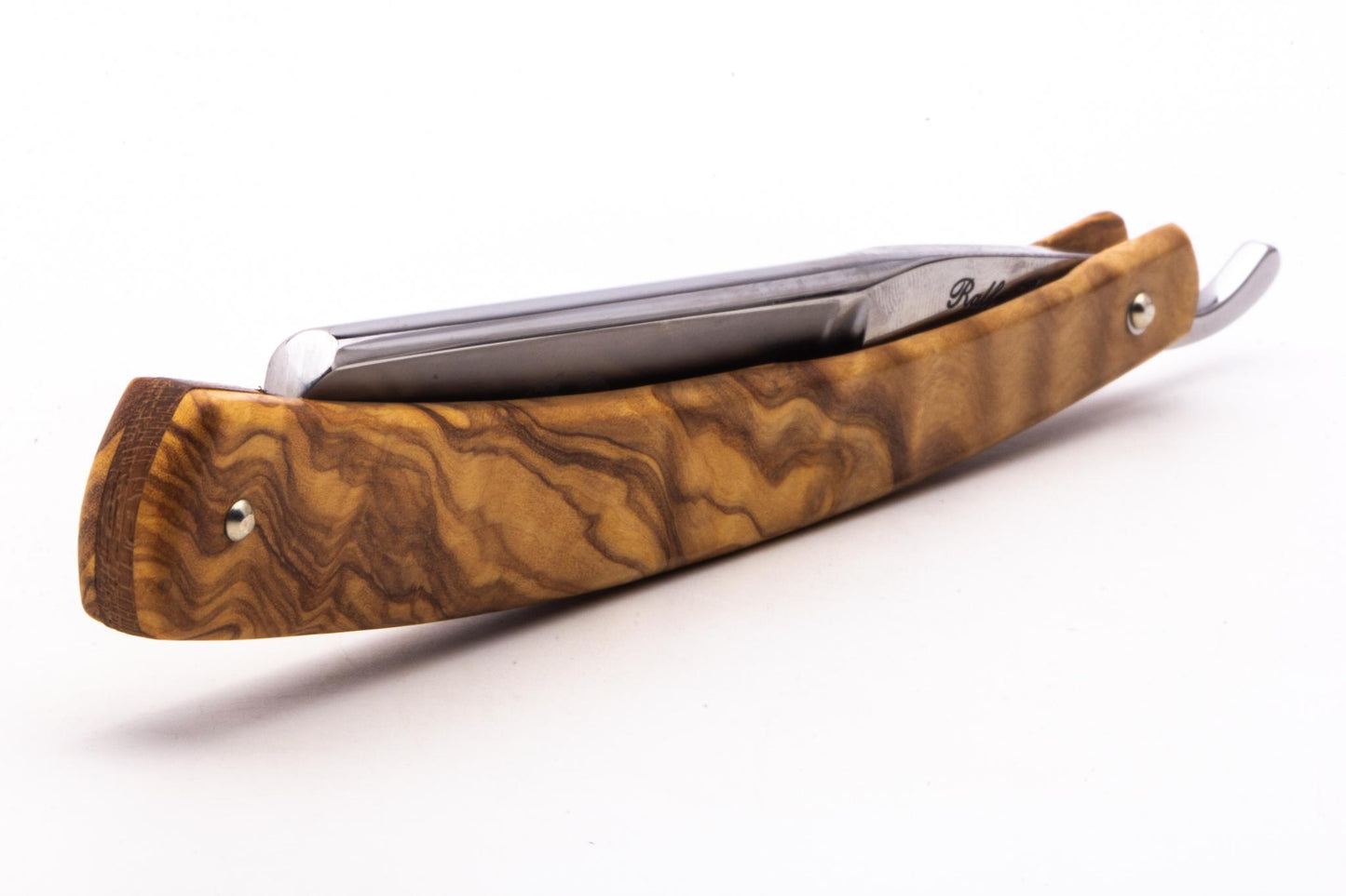 6/8" Ralf Aust Spanish Tip Straight Razor | Olive Wood Scales & Jimps
