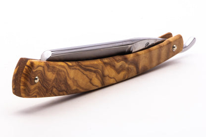 6/8" Ralf Aust Spanish Tip Straight Razor | Olive Wood Scales & Jimps