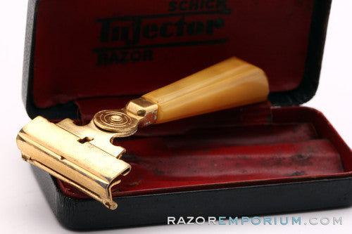 1940's Schick Gold SE Injector Bakelite Handle Set - Black Case