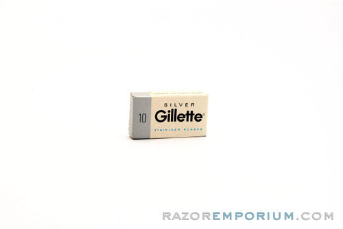 10 Gillette Silver Stainless Double Edge - New Old Stock (NOS) Razor Blades