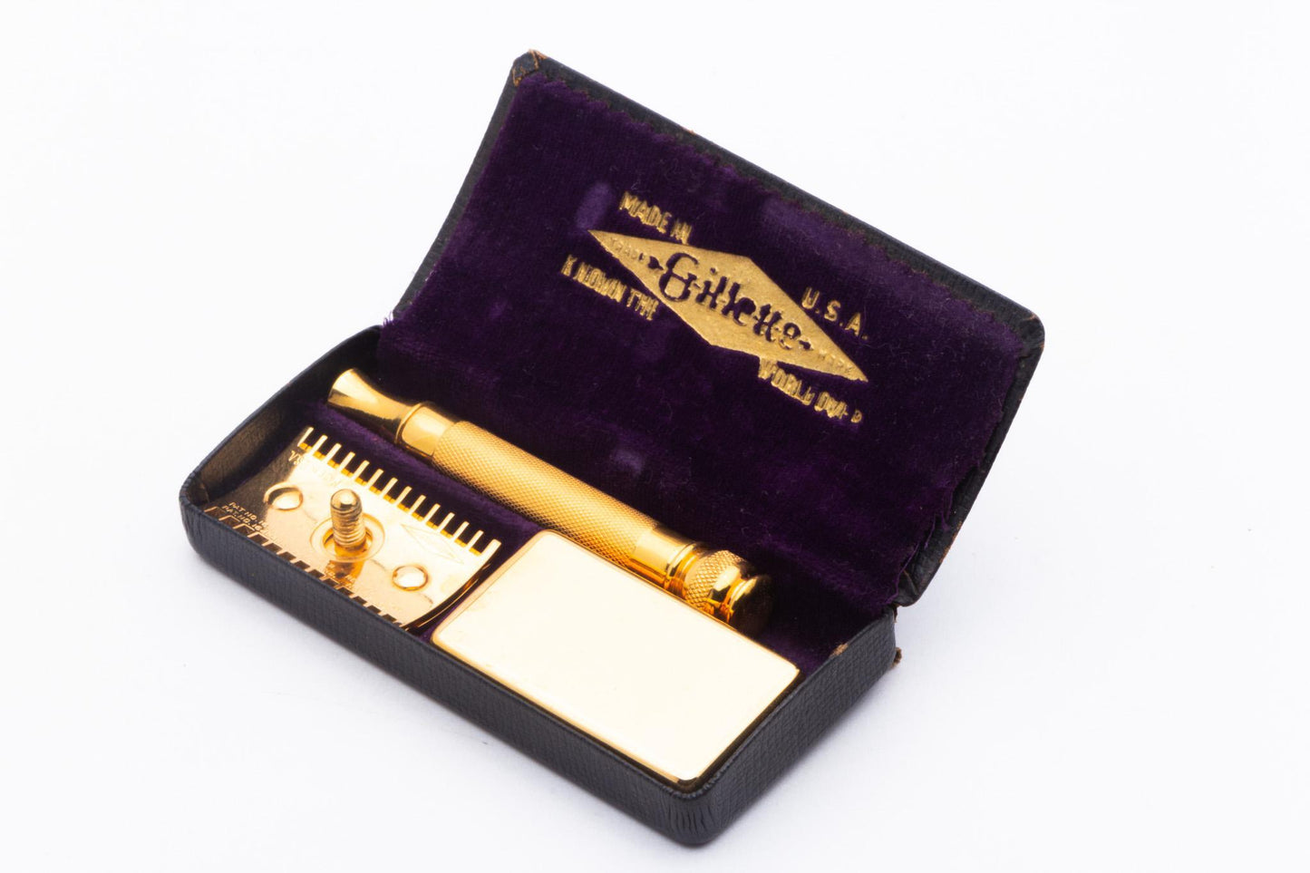 1930's Gillette Goodwill Double Edge Safety Razor Set| 24k Gold Revamp