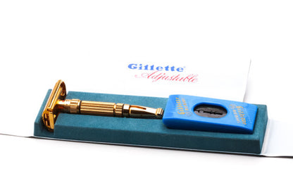 1960 Gillette Toggle Adjustable DE Safety Razor Set with Case & Instructions - F4