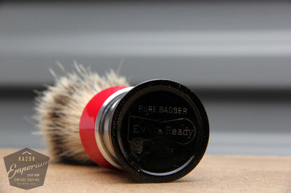Vintage Ever-Ready Black & Red Shaving Brush - 22mm Silver Tip Badger
