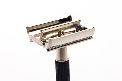 1973 T2 Gillette Black Handle Super Speed Safety Razor  | Factory Nickel Revamp