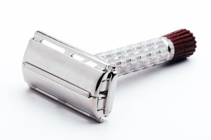1959 E1 Gillette Red Tip Super Speed Double Edge Razor | Factory Nickel Revamp