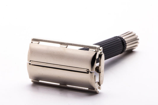 1973 T2 Gillette Black Handle Super Speed Safety Razor  | Factory Nickel Revamp