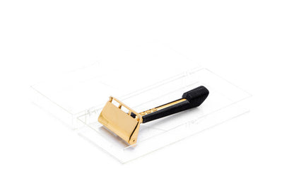 Gem Gold Push Button Single Edge Razor with Case