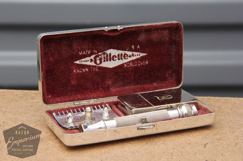 Gillette 1921 Churlow Pocket Edition - Old Type (DE) Razor Set