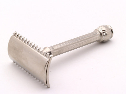 1920's Gillette Ball End Old Type DE Safety Razor | Factory Nickel Revamp