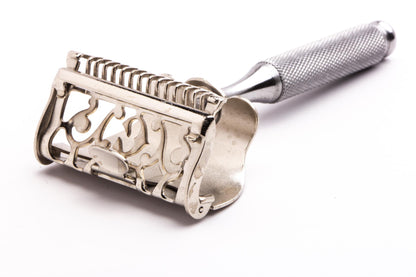 1910's Gem Junior Bar 1912 Lather Catcher Single Edge Razor | Factory Nickel Revamp