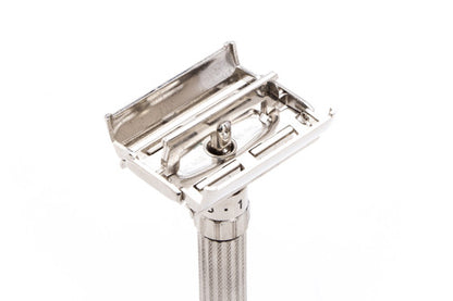 1960 F2 Gillette $1.95 Fatboy Adjustable Double Edge Safety Razor | Factory Nickel Revamp