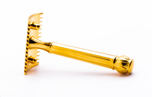 1912 Gillette Ball End Old Type Double Edge Safety Razor - 24k Gold Revamp