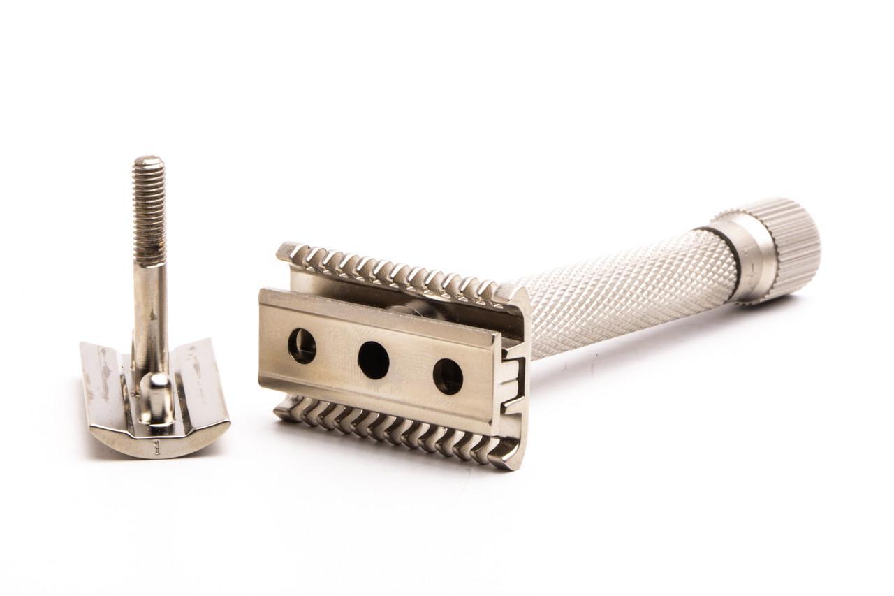 Parker Variant Adjustable Razor - Satin Chrome | Open Comb