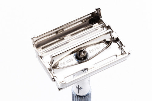 1965 K1 Gillette Blue Star Lady Gillette Double Edge Safety Razor | Factory Nickel Revamp