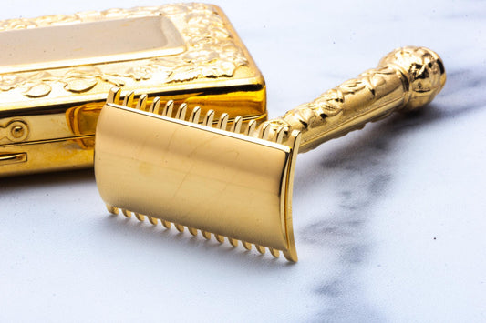 1910 Gillette ABC Pocket Edition Floral Set | 24k Gold Revamp