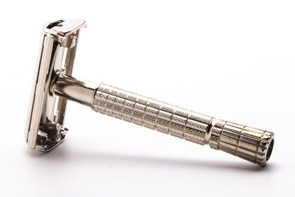 1959 E4 Gillette Flare Tip Super Speed Double Edge Safety Razor | Factory Nickel Revamp