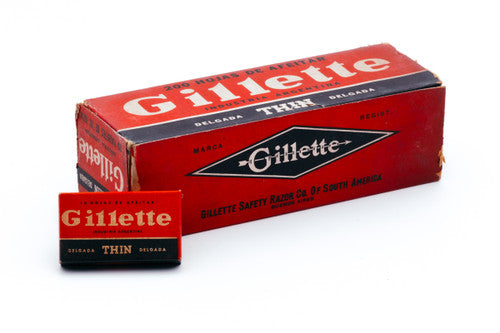 New Old Stock - 200 Gillette Thin Delgada - Made in Argentina - Double Edge Razor Blades