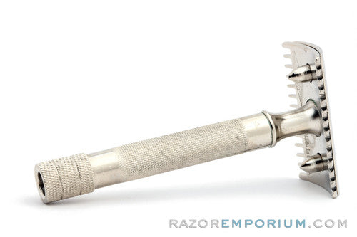 1907 Gillette Single Ring Old Type DE Safety Razor | Factory Nickel Revamp