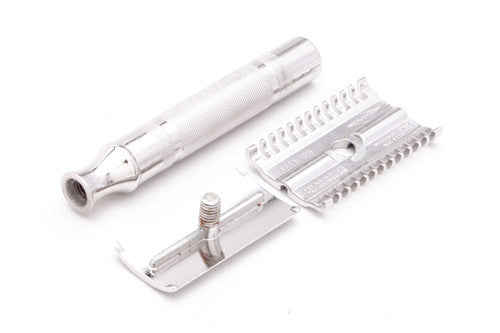 1930's Gillette NEW Long Comb Common Bar Handle Safety Razor | Rhodium Revamp