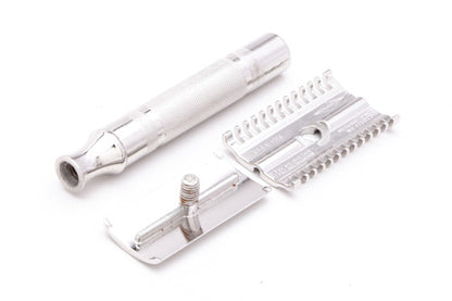 1930's Gillette NEW Long Comb Common Bar Handle Safety Razor | Rhodium Revamp