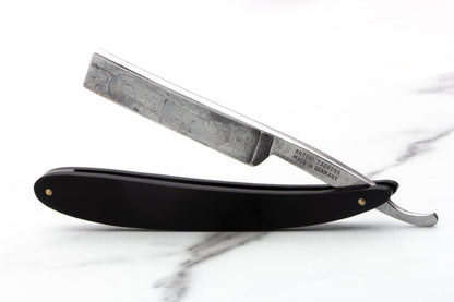 6/8" Vintage Restored Antoni Tadross 2836 Straight Razor With Black Acrylic Scales
